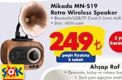 MİKADO MN-S19 RETRO WİRELESS SPEAKER HOPARLÖR